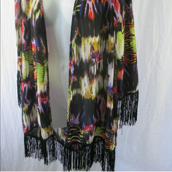 Russell Kemp Fringed Open Front Jacket Cover Sz 2X - Picture 1 of 6